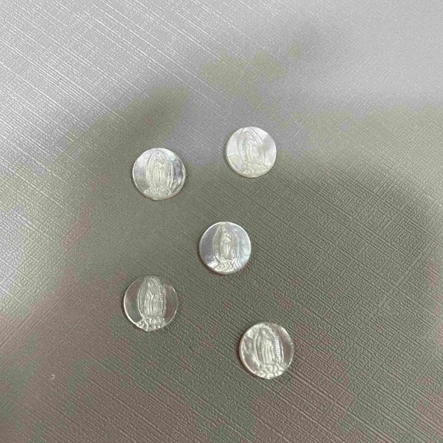 Imagen de Madreperla Natural de Guadalupe, joyería con incrustaciones de cabujón de forma redonda cortada, collar para mujer, fabricación de frijoles pequeños 