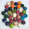 Anillos de piedra de cabujón de nácar Natural para mujer, incrustaciones, diseño de joyería, collar de frijoles de piedra coloridos, piezas de turquesa 