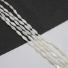 Corte natural en forma de arroz de nácar para joyería, fabricación de collares, pulsera de mujer de color marrón, diseño de iconos de cabujón de bola de frijoles 