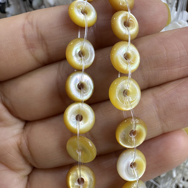 Pendientes con diseño circular de nácar Natural para joyería, collar, diseño colgante, cadena para mujer, cabujón con forma de moda 