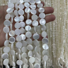 Collar de forma redonda de nácar Natural para mujer, diseño de joyería, cuentas pequeñas, pulsera con diseño de disco de concha blanca 