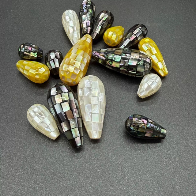 Concha de abulón con diseño de gota de perla Natural para cadena, joyería para mujer, diseño de pendientes, collar con forma de cabujón DIY