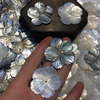 Diseño de pendiente de corte de flor de nácar Natural, colgante de flor grande para pulsera, joyería para mujer, fabricación de collares 
