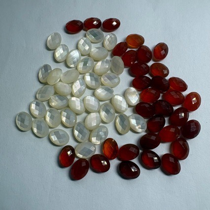 Forma de cabujón de nácar Natural, diseño ovalado de corte para anillos, incrustaciones, corte de cara, pendientes de cuentas pequeñas usando piezas
