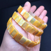 Pulsera de concha amarilla cuadrada con forma de cabujón de perla Natural para mujer, cuentas de joyería, anillos de diseño de moda 