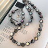 Collar de perlas naturales para mujer, fabricación de joyas, cuentas de color negro, diseño de chian DIY, piezas de estilo de moda hechas a mano 