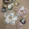 Cosas bonitas de nácar Natural para joyería, diseño de flores, corte para mujer, fabricación de collares, pendientes, frijoles pequeños, forma de cabujón 