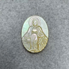 Diseño de madreperla Natural de Jesús, cabujón de forma ovalada cortada, imagen de carmo para mujer, colgante con incrustaciones, diseño de Guadalupe
