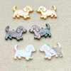 Imagen de perro de corte con diseño de animal de nácar Natural para joyería, pulsera, fabricación de frijoles pequeños, cabujón, collar para niñas, uso DIY