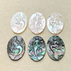Diseño de imagen de nácar Natural, forma de pez cortada para hacer colgantes, joyería de mujer, diseño en relieve, cabujón de tamaño más grande 