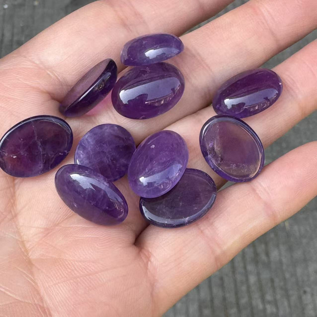 Cabujón ovalado de madreperla Natural para hacer anillos, collar de amatista para mujer, diseño de incrustaciones, diseño de moda de gran tamaño DIY