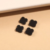 Forma de trébol de nácar natural, corte de frijoles pequeños para incrustaciones de pulsera, diseño de flores de piedra colorida, collar de moda para mujer 