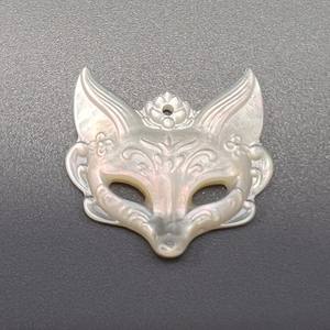 Diseño de zorro de nácar Natural para colgante, joyería para mujer, collar de diseño hueco con diseño de cabujón en relieve de concha negra 