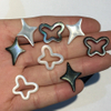 Pendientes de corte de flores de nácar Natural, joyería de diseño, fabricación de collares de cuentas para mujer, piezas de bricolaje, joyería con incrustaciones de cabujón
