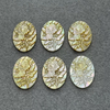 Diseño de imagen de flor de corte de forma ovalada de nácar Natural para joyería con incrustaciones de colgantes, fabricación de iconos de cabujón, concha amarilla 