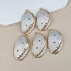 Diseño colgante de concha de nácar Natural para mujer, joyería de belleza, cuentas de moda originales para regalo, concha blanca de tamaño más grande