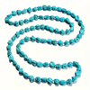 Collar de perlas naturales para mujer, joyería de piedra azul, frijoles pequeños, piedra turquesa, diseño de moda artesanal, cadena de color blanco 