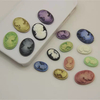 Diseño de camafeo de nácar Natural para colgante de cara de mujer, corte en relieve de gran tamaño, joyería colorida, forma ovalada de concha blanca 
