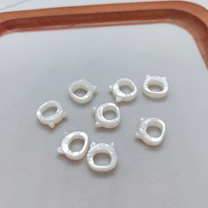 Corte de forma de animal de nácar Natural para joyería, diseño de cadena, diseño de gato, pulsera, fabricación de cosas pequeñas, joyería para mujer 