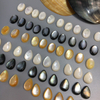 Cabujón ovalado de nácar Natural tallado para diseño de pendientes, fabricación de incrustaciones de joyería, pulsera para mujer, cuentas pequeñas de concha negra 