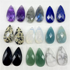 Colgante de corte de cara con forma de gota de perla Natural, cabujón de piedra de cristal, joyería de ágata de gran tamaño para fabricación de diseños DIY