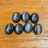 Anillos de corte de cabujón ovalado de nácar Natural, diseño de incrustaciones, fabricación de piedra de obsidiana, frijoles pequeños, joyería para mujer con cabujón