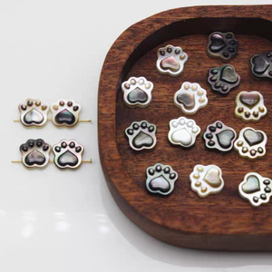 Garra de nácar natural para diseño de gato, aretes pequeños de cabujón, diseño de joyería para niña, incrustaciones de frijoles, iconos de cosas bonitas 