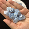 Corte en forma de botón de nácar Natural para hacer tela, diseño de cabujón de frijoles pequeños, piezas de joyería, disco redondo de color azul 