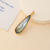 Diseño de forma de gota de nácar natural tallado de tamaño largo para pendientes que hacen joyería de mujer DIY gota fina concha de abulón colorido