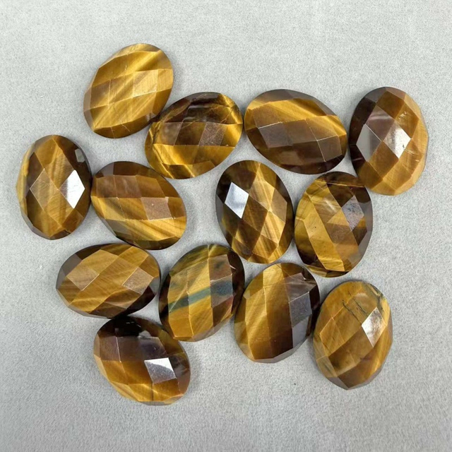 Cabujón ovalado de nácar Natural para mujer, anillos con incrustaciones de ojos de tigre, collar para hacer frijoles pequeños, diseño de joyería 