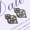 Diseño hueco de nácar Natural para diseño de pendientes, joyería para mujer, fabricación artesanal, diseño de colgante, imagen, cabujón ovalado, frijoles pequeños 