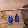 Forma de gota de nácar Natural, corte de cara de cristal, forma de bomba, pendiente más grande, diseño colgante de piedra lapislázuli de doble cara 