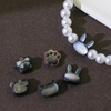 Cosas bonitas de nácar natural para hacer pulseras, diseño de estrella de concha negra, frijoles pequeños para collar, joyería con forma de discoteca DIY