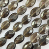 Natural Madre de perla forma ovalada corte cabujón cuarzo ahumado fce corte para anillos incrustaciones haciendo joyería de mujer frijoles de cristal gris