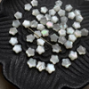 Corte en forma de estrella pequeña de nácar Natural para anillos, diseño de cabujón, fabricación de pendientes, diseño de pulsera con cara de bombe 