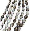 Corte de forma ovalada de nácar Natural para cadena de frijoles con corte de cara de concha negra de doble cara para la fabricación de collares de mujer 