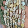 Natural Madre de perla forma ovalada corte mujeres diseño de joyería haciendo piedras coloridas niñas pulsera diseño pequeños frijoles cabujón 