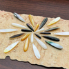 Pendientes largos finos con forma de gota de nácar Natural para mujer, joyería, diseño de moda para hacer bricolaje, piedra de color negro