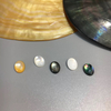 Anillos de concha de abulón con forma ovalada de madreperla Natural, diseño de cabujón para fabricación de joyas, collar con incrustaciones para mujer DIY