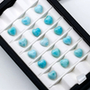 Cabujón de corazón pequeño de nácar Natural para diseño de pendientes, joyería de piedra azul, incrustaciones de frijoles, collar, forma de estrella, cosas cortadas 