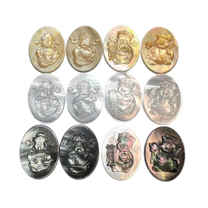 Colgante de corte de imagen de nácar Natural, iconos de concha negra, joyería para mujer, incrustaciones de forma ovalada, diseño en relieve 