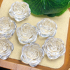 Corte en forma de flor de nácar Natural para hacer anillos, pendientes pequeños de rosa de cristal blanco, diseño de joyería para mujer