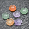 Madre Natural de pequeña flor de corte de cabujón para pendientes, pulsera de Aventurina verde, forma de flor colorida de amatista 