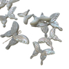 Colgante con forma de mariposa de nácar natural, piezas de joyería talladas en cabujón, bricolaje para diseño de collar, fabricación de mariposa blanca