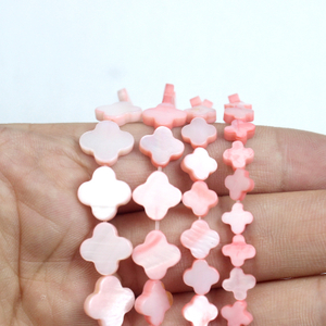Diseño de collar con forma de trébol de nácar Natural para mujer, joyería de moda, pulsera de concha rosa, piezas de bricolaje, flor