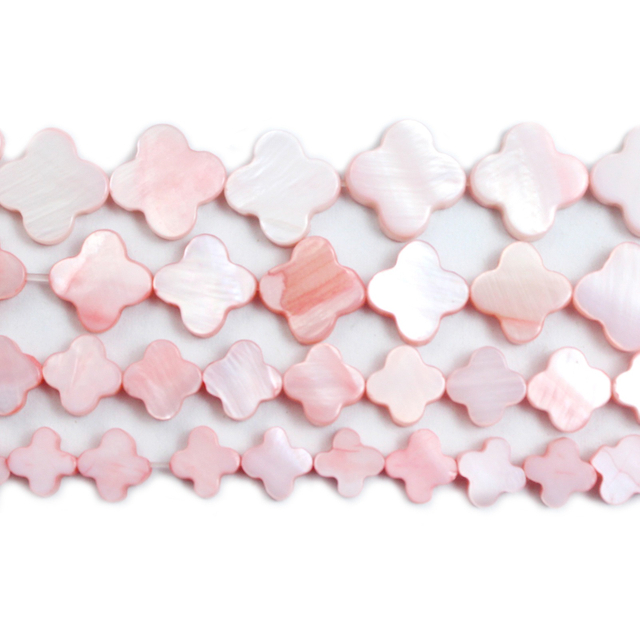 Diseño de collar con forma de trébol de nácar Natural para mujer, joyería de moda, pulsera de concha rosa, piezas de bricolaje, flor