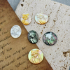 Iconos de corte de forma ovalada de nácar Natural, colgante con imagen de cara de mujer, piezas de incrustación de camafeo de concha blanca, diseño de collar
