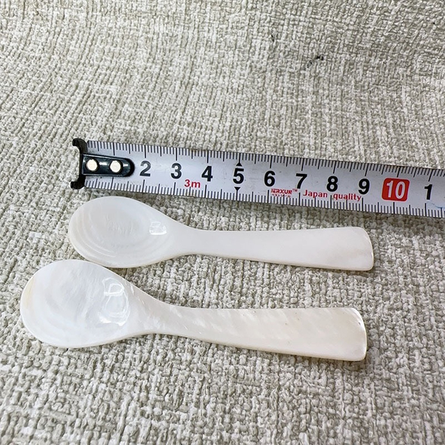 Tenedor de diseño de cuchara de nácar Natural para mujer, joyería de concha blanca, forma de plato hecho a mano, diseño de belleza DIY 