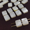 Diseño de collar cuadrado de nácar Natural para hacer pulseras, diseño de anillos de concha blanca de cara lisa, joyería con incrustaciones