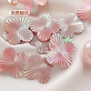 Pendientes de corte de flores de color rosa, madreperla Natural, diseño de corte de cara, colgante de cabujón, fabricación de incrustaciones para collar DIY